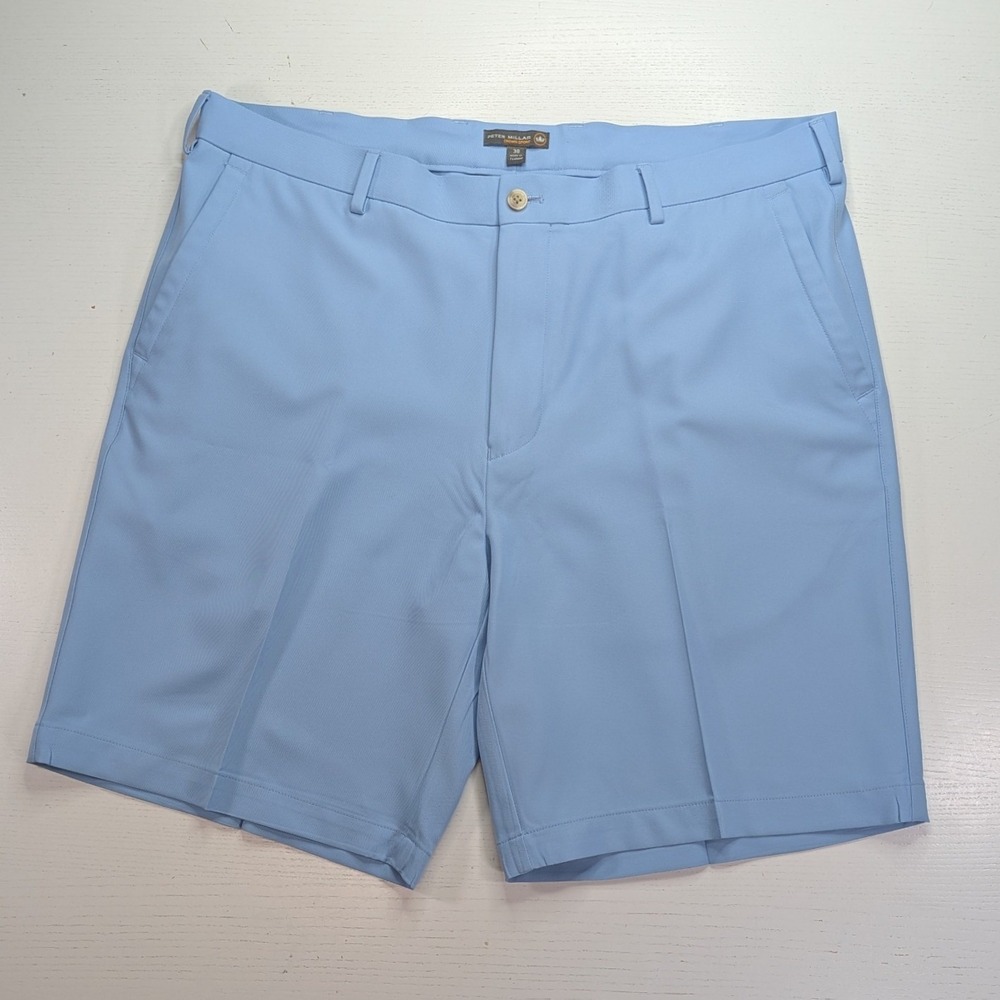 Peter Millar Pebble Beach Golf Shorts Mens 38 Blue Lone Cypress Crown Sport